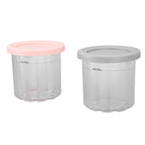 2PCS Ice Cream Pints Cup 600ml Ice Cream Container Storage Jar for Ninja NC299AMZ NC300s Grey and Pink - Side View