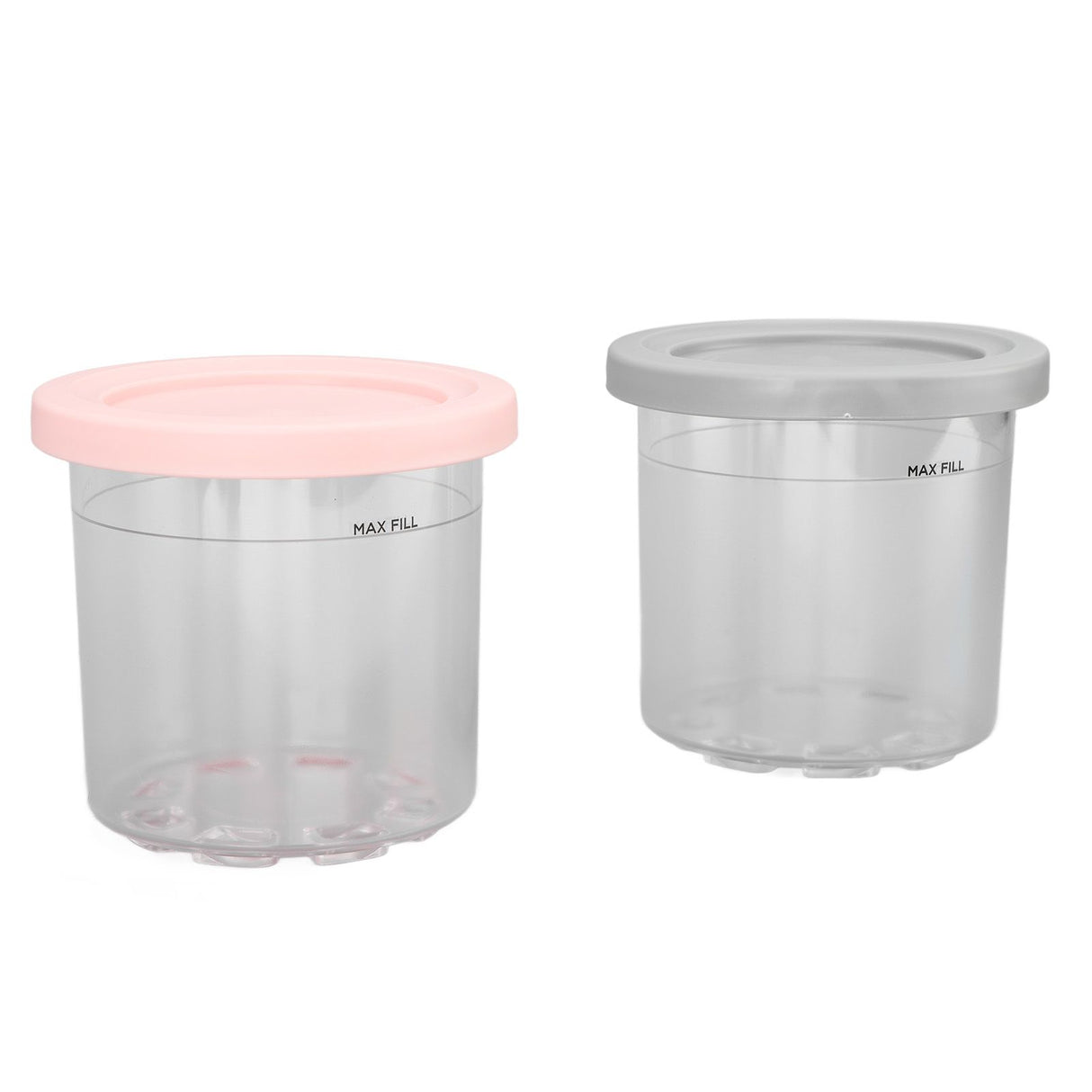 2PCS Ice Cream Pints Cup 600ml Ice Cream Container Storage Jar for Ninja NC299AMZ NC300s Grey and Pink