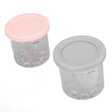 2PCS Ice Cream Pints Cup 600ml Ice Cream Container Storage Jar for Ninja NC299AMZ NC300s Grey and Pink - Rear View