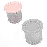 2PCS Ice Cream Pints Cup 600ml Ice Cream Container Storage Jar for Ninja NC299AMZ NC300s Grey and Pink