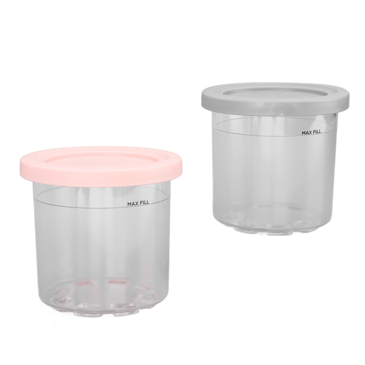 2PCS Ice Cream Pints Cup 600ml Ice Cream Container Storage Jar for Ninja NC299AMZ NC300s Grey and Pink