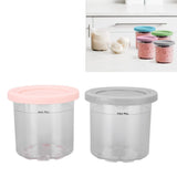 2PCS Ice Cream Pints Cup 600ml Ice Cream Container Storage Jar for Ninja NC299AMZ NC300s Grey and Pink - Extra Image