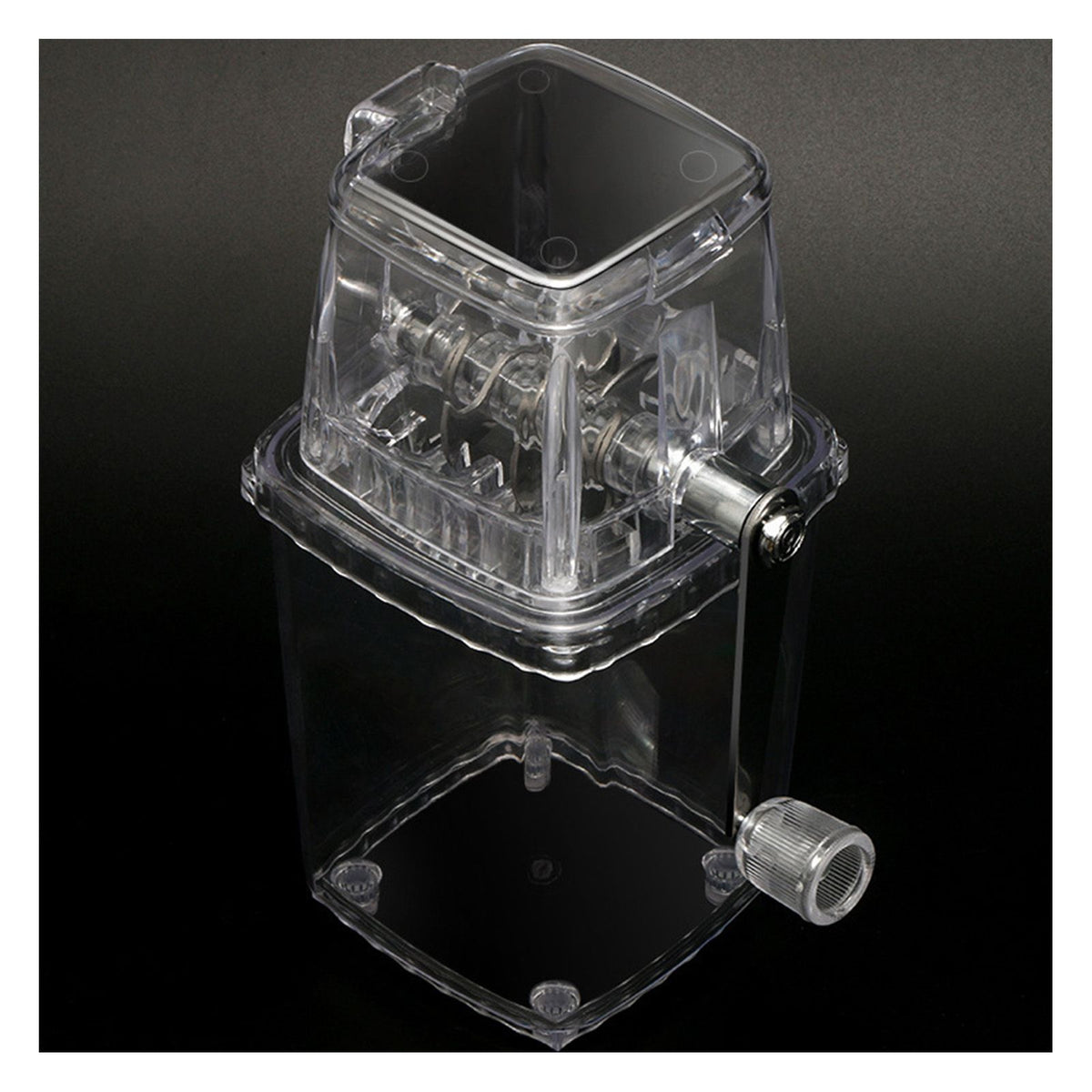 Portable Ice Crusher 1.25L Hand Cranked DIY Manual Shaved Ice Chopper Machine for Home Outdoor Camping Use Transparent