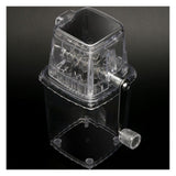 Portable Ice Crusher 1.25L Hand Cranked DIY Manual Shaved Ice Chopper Machine for Home Outdoor Camping Use Transparent - Front View