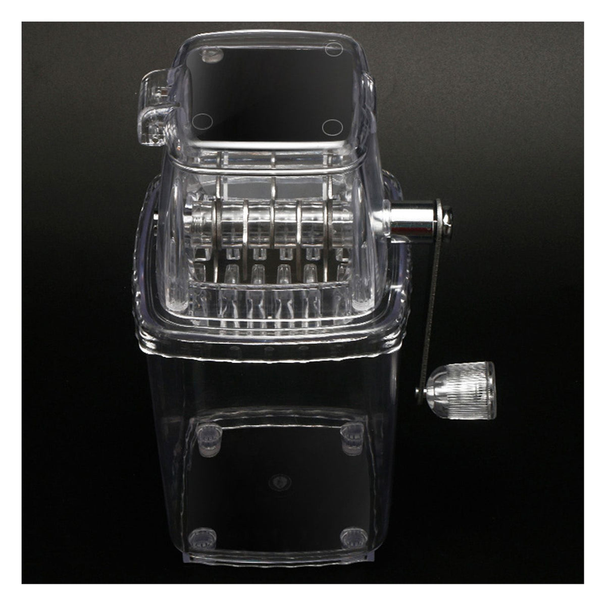 Portable Ice Crusher 1.25L Hand Cranked DIY Manual Shaved Ice Chopper Machine for Home Outdoor Camping Use Transparent