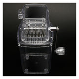 Portable Ice Crusher 1.25L Hand Cranked DIY Manual Shaved Ice Chopper Machine for Home Outdoor Camping Use Transparent - Top-Down View