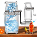 Portable Ice Crusher 1.25L Hand Cranked DIY Manual Shaved Ice Chopper Machine for Home Outdoor Camping Use Transparent