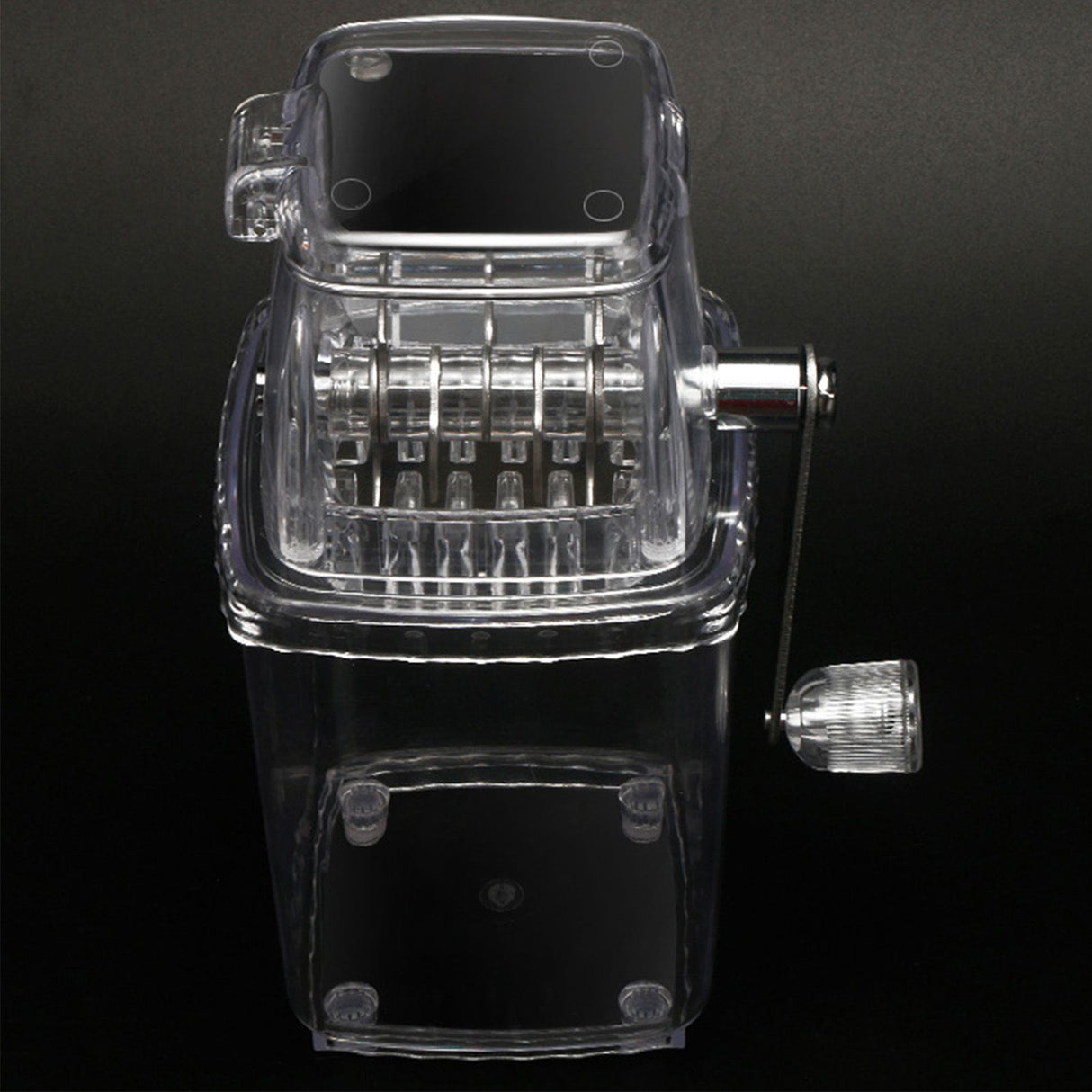 Portable Ice Crusher 1.25L Hand Cranked DIY Manual Shaved Ice Chopper Machine for Home Outdoor Camping Use Transparent