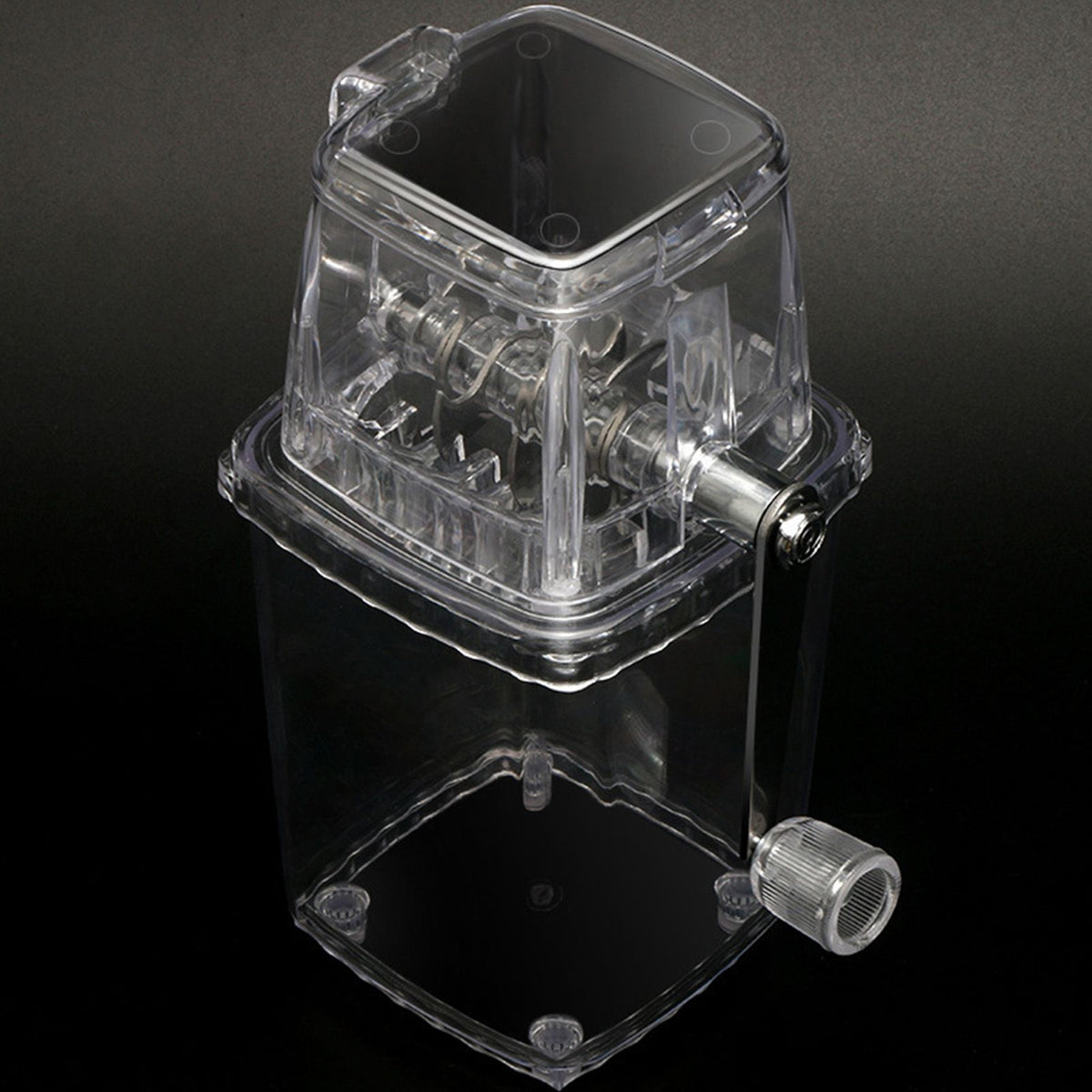 Portable Ice Crusher 1.25L Hand Cranked DIY Manual Shaved Ice Chopper Machine for Home Outdoor Camping Use Transparent