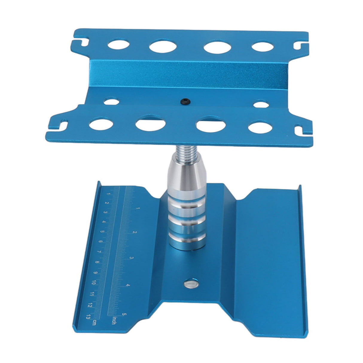 RC Car Work Stand Aluminum Repair Workstation Model Repair Table With Accurate Scale 360 Degree Rotation Blue