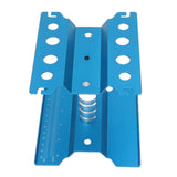 RC Car Work Stand Aluminum Repair Workstation Model Repair Table With Accurate Scale 360 Degree Rotation Blue - Close-Up Angle