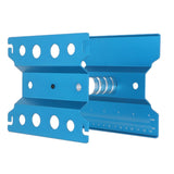 RC Car Work Stand Aluminum Repair Workstation Model Repair Table With Accurate Scale 360 Degree Rotation Blue - Low Angle