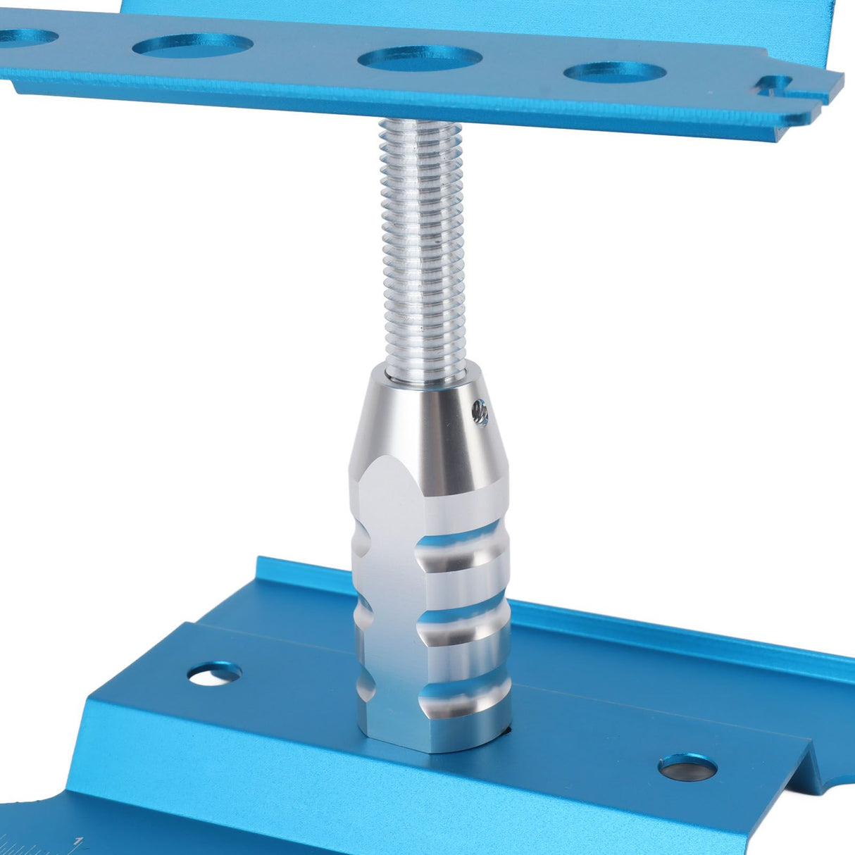 RC Car Work Stand Aluminum Repair Workstation Model Repair Table With Accurate Scale 360 Degree Rotation Blue