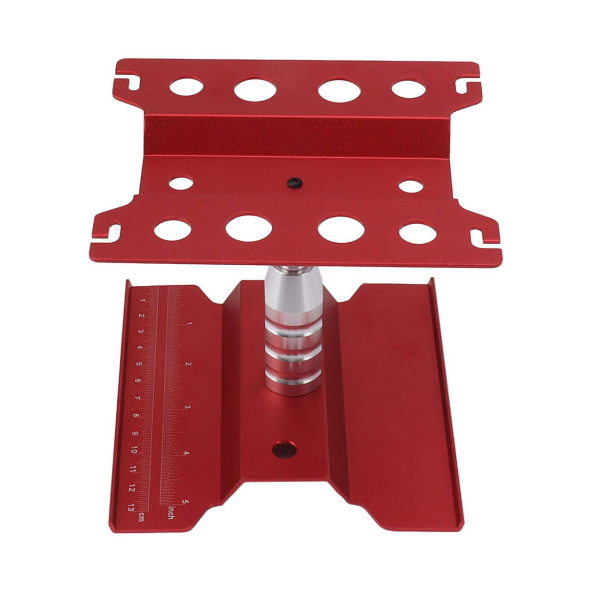 RC Car Work Stand Aluminum Repair Workstation Model Repair Table With Accurate Scale 360 Degree Rotation Red