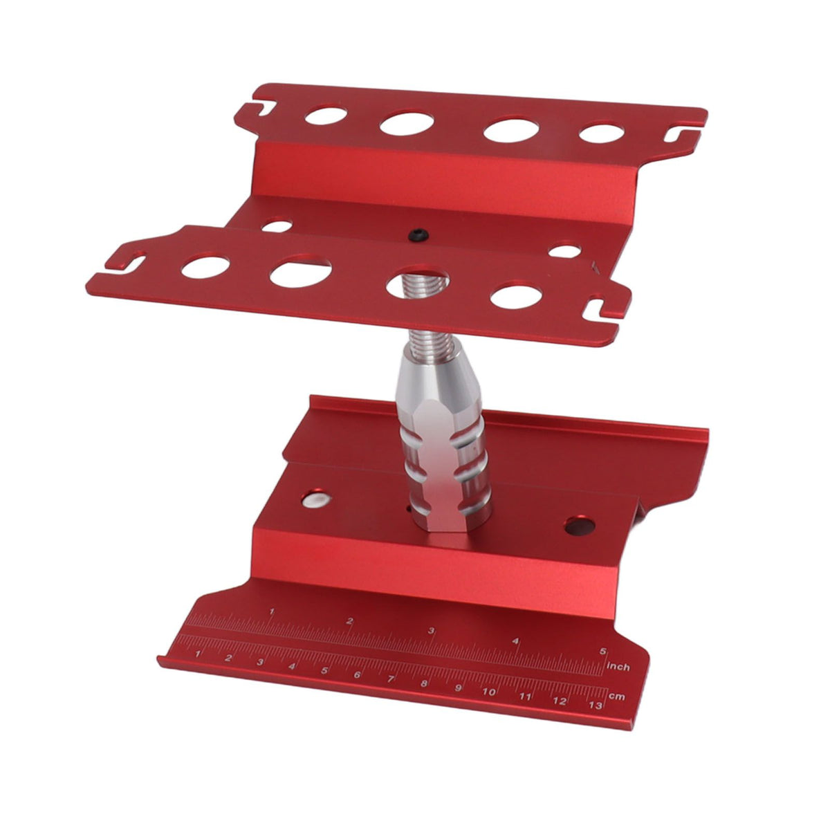 RC Car Work Stand Aluminum Repair Workstation Model Repair Table With Accurate Scale 360 Degree Rotation Red