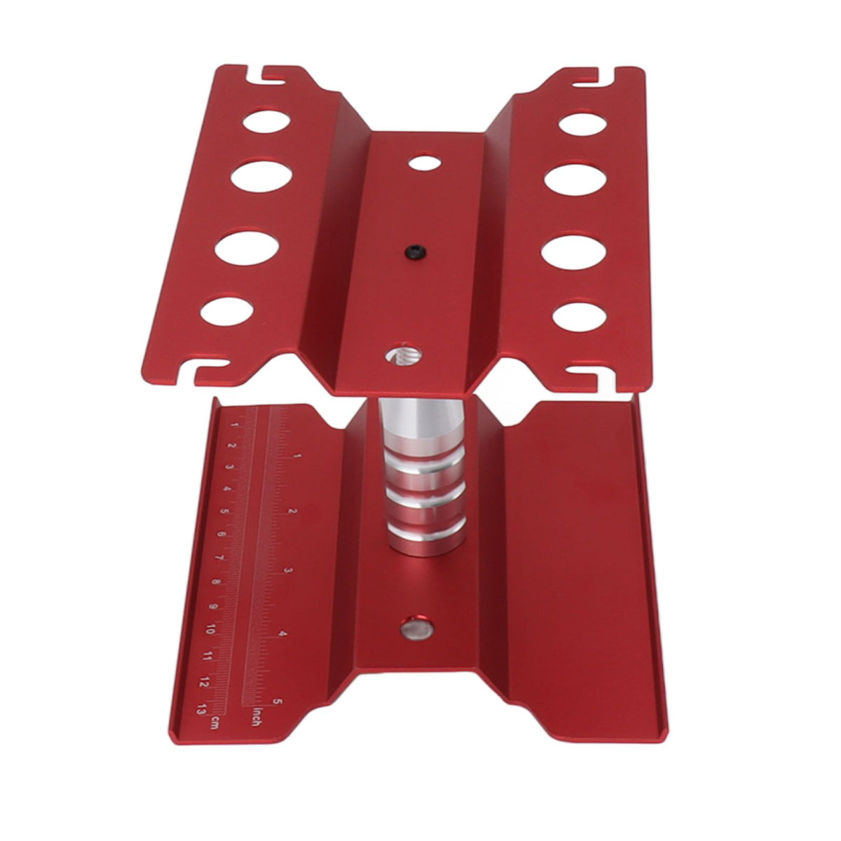 RC Car Work Stand Aluminum Repair Workstation Model Repair Table With Accurate Scale 360 Degree Rotation Red