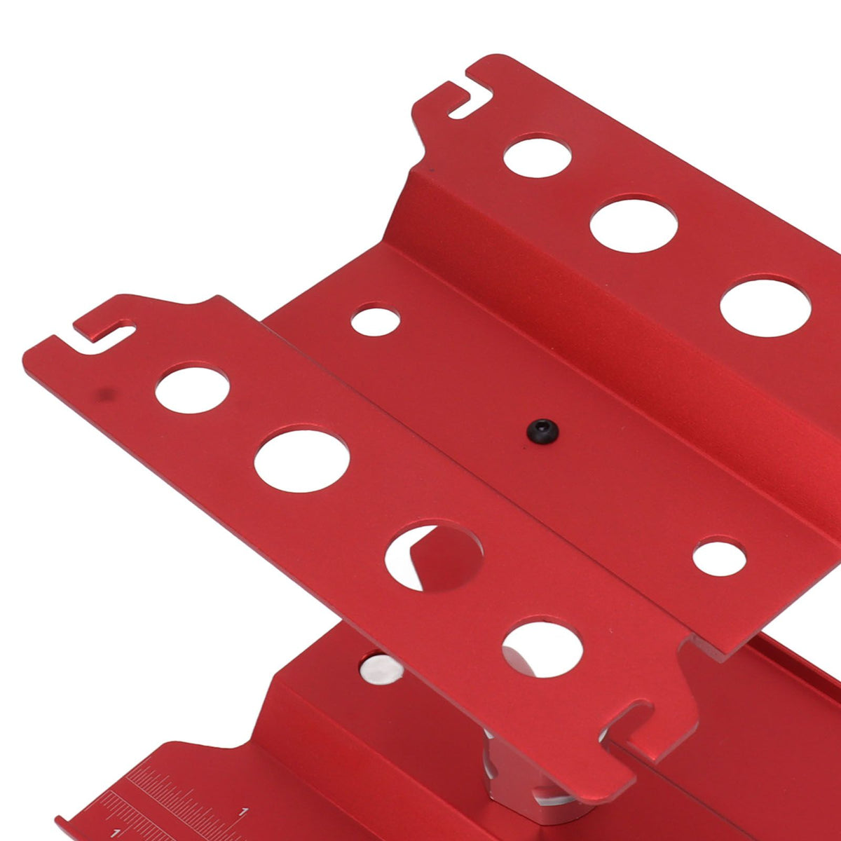 RC Car Work Stand Aluminum Repair Workstation Model Repair Table With Accurate Scale 360 Degree Rotation Red