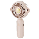 Foldable Mini Fan Cute Lightweight 900mAh Adjustable Low Noise Handheld Fan for Summer Pink - Side View