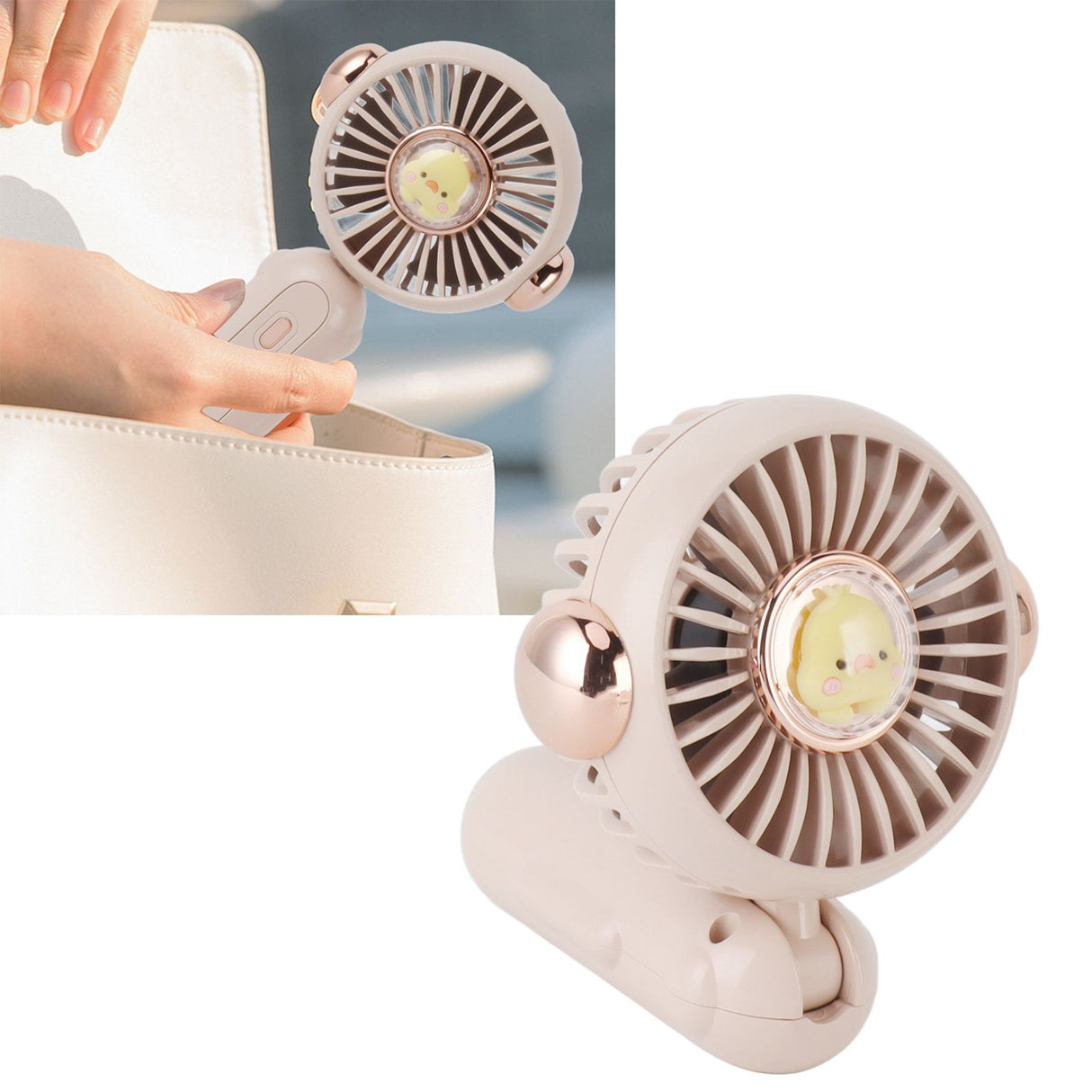 Foldable Mini Fan Cute Lightweight 900mAh Adjustable Low Noise Handheld Fan for Summer Pink