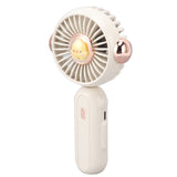 Foldable Mini Fan Cute Lightweight 900mAh Adjustable Low Noise Handheld Fan for Summer White