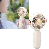 Foldable Mini Fan Cute Lightweight 900mAh Adjustable Low Noise Handheld Fan for Summer White