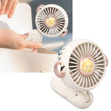Foldable Mini Fan Cute Lightweight 900mAh Adjustable Low Noise Handheld Fan for Summer White