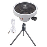 Portable USB Rechargeable Tripod Fan Outdoor Camping Tripod Fan for Outdoor Camping Tent Gray - Top-Down View