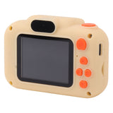 Kids Digital Camera with 32G Card High Definition Dual Lens 1080P 8X Zoom USB Rechargeable for Children Beige - Close-Up Angle