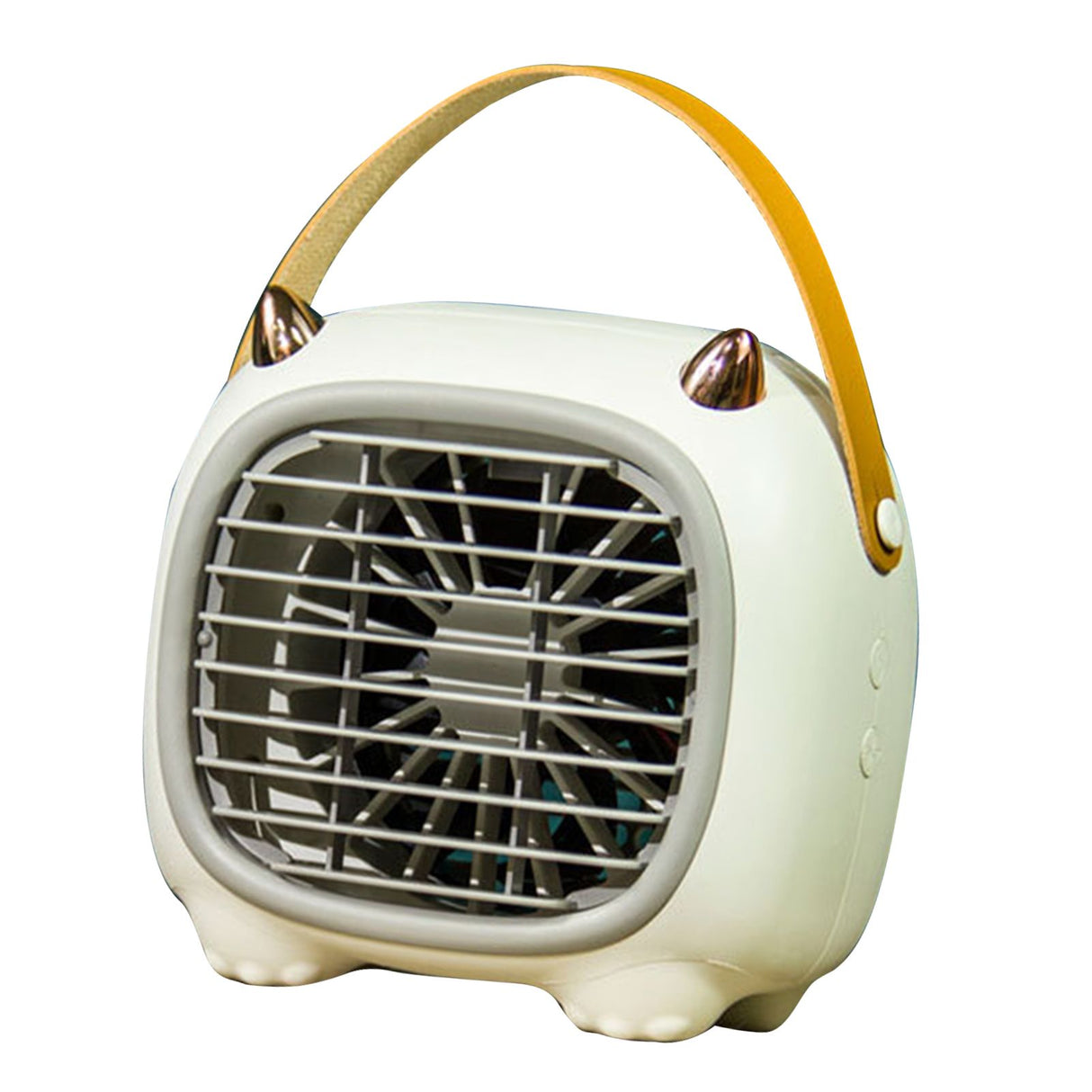 USB Desk Fan Mist Spray 3 Speed Modes Soft Handle Cartoon Style Easy Control Small Desk Fan for Family Office School White