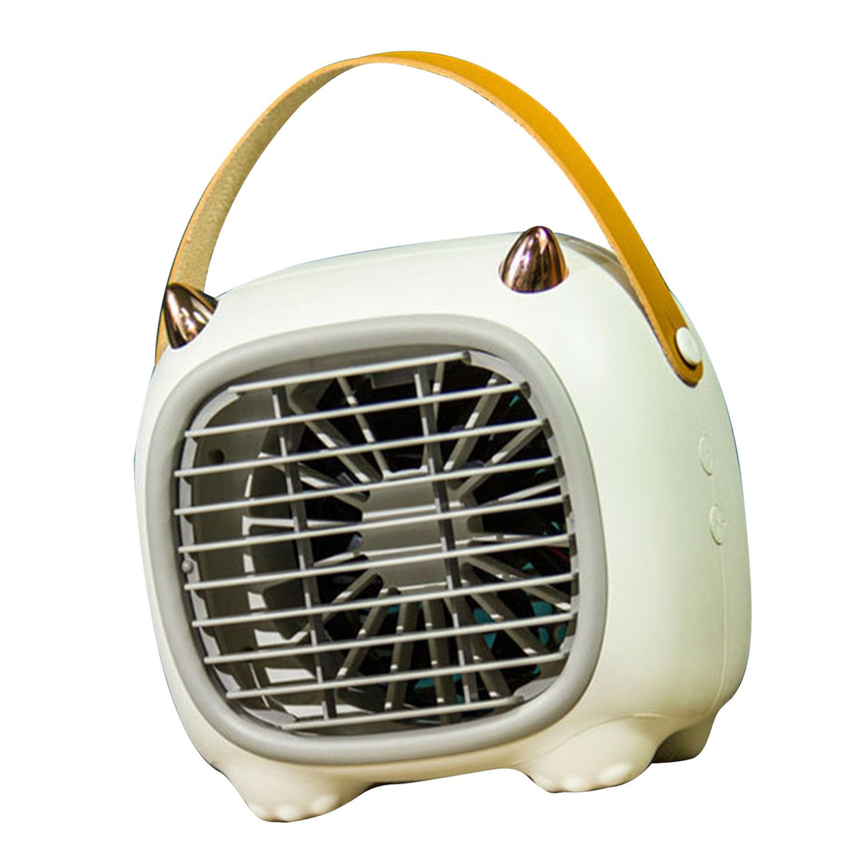 USB Desk Fan Mist Spray 3 Speed Modes Soft Handle Cartoon Style Easy Control Small Desk Fan for Family Office School White