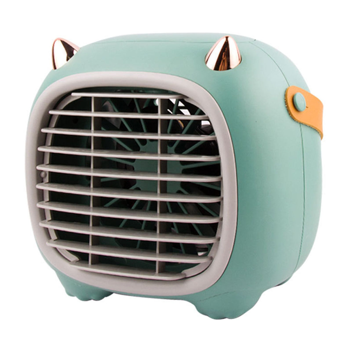 USB Desk Fan Mist Spray 3 Speed Modes Soft Handle Cartoon Style Easy Control Small Desk Fan for Family Office School Green