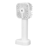Hand Held Misting Fan Portable Battery Operated USB Rechargeable Quiet Spray Cooling Fan for Travel Outdoors White