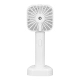 Hand Held Misting Fan Portable Battery Operated USB Rechargeable Quiet Spray Cooling Fan for Travel Outdoors White