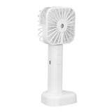 Hand Held Misting Fan Portable Battery Operated USB Rechargeable Quiet Spray Cooling Fan for Travel Outdoors White