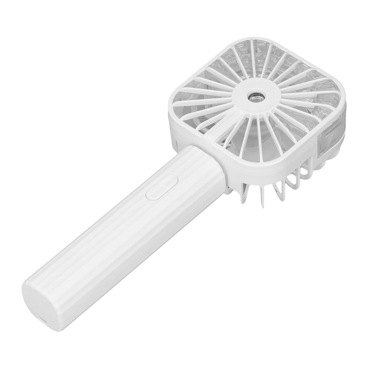Hand Held Misting Fan Portable Battery Operated USB Rechargeable Quiet Spray Cooling Fan for Travel Outdoors White