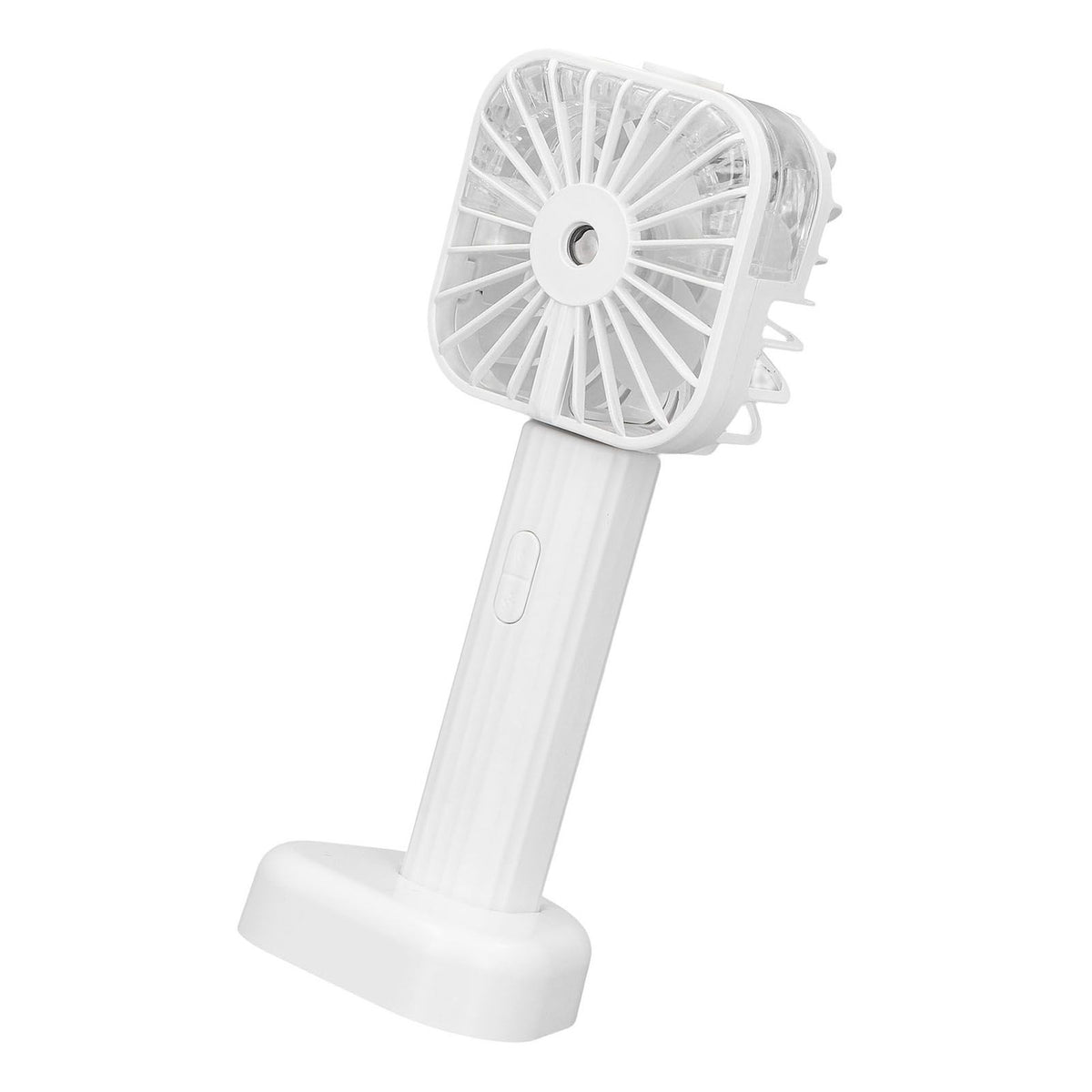 Hand Held Misting Fan Portable Battery Operated USB Rechargeable Quiet Spray Cooling Fan for Travel Outdoors White