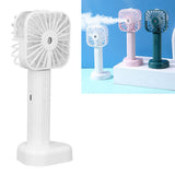 Hand Held Misting Fan Portable Battery Operated USB Rechargeable Quiet Spray Cooling Fan for Travel Outdoors White