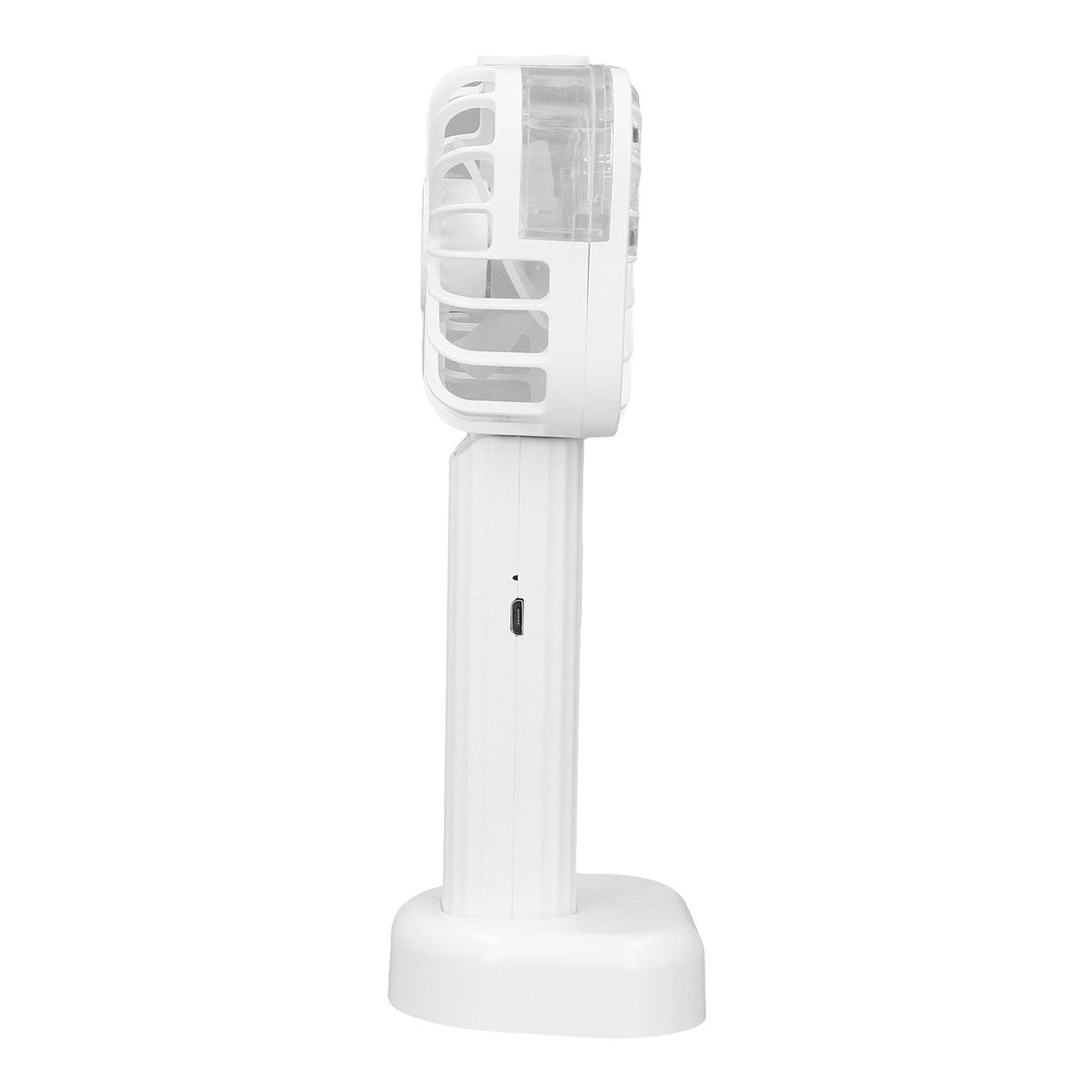 Hand Held Misting Fan Portable Battery Operated USB Rechargeable Quiet Spray Cooling Fan for Travel Outdoors White