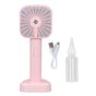 Hand Held Misting Fan Portable Battery Operated USB Rechargeable Quiet Spray Cooling Fan for Travel Outdoors Pink