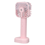 Hand Held Misting Fan Portable Battery Operated USB Rechargeable Quiet Spray Cooling Fan for Travel Outdoors Pink