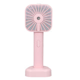 Hand Held Misting Fan Portable Battery Operated USB Rechargeable Quiet Spray Cooling Fan for Travel Outdoors Pink - Side View