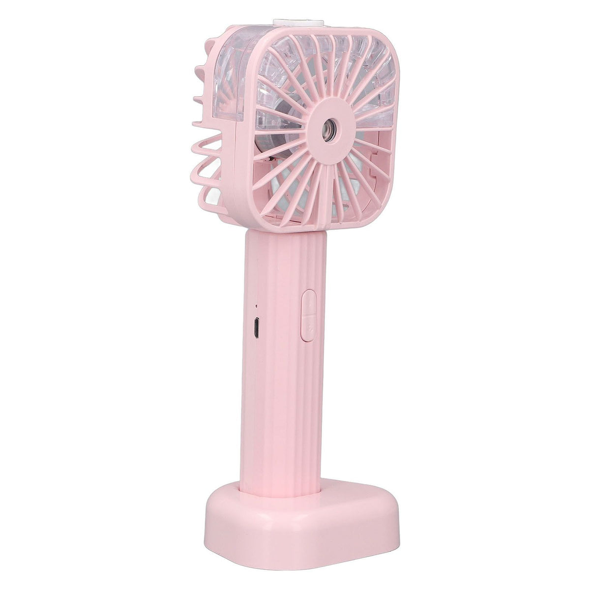 Hand Held Misting Fan Portable Battery Operated USB Rechargeable Quiet Spray Cooling Fan for Travel Outdoors Pink