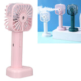 Hand Held Misting Fan Portable Battery Operated USB Rechargeable Quiet Spray Cooling Fan for Travel Outdoors Pink