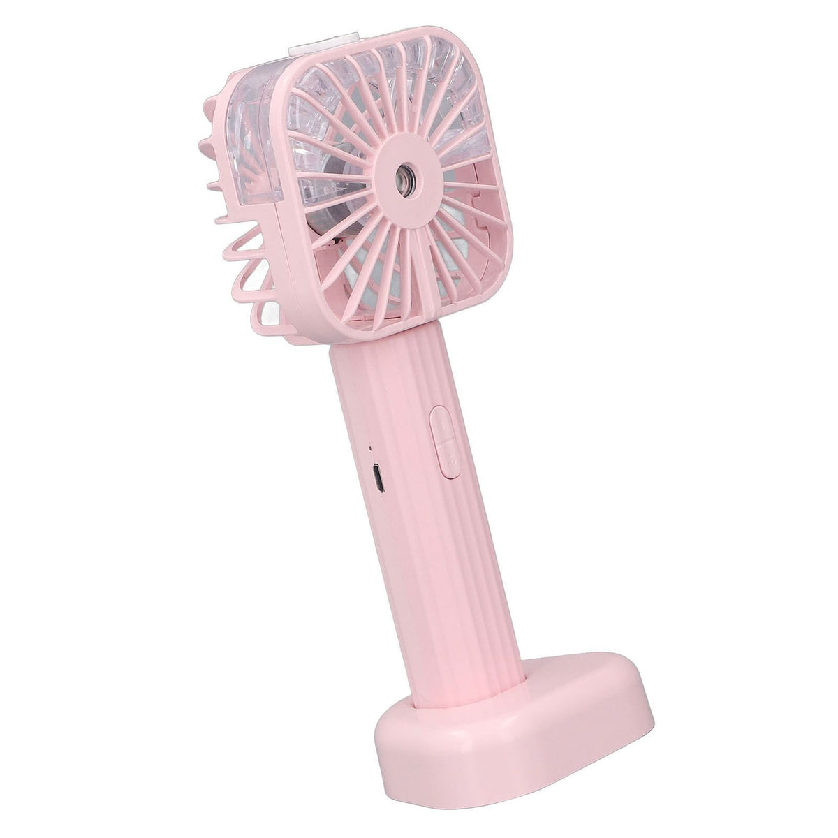 Hand Held Misting Fan Portable Battery Operated USB Rechargeable Quiet Spray Cooling Fan for Travel Outdoors Pink