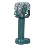 Hand Held Misting Fan Portable Battery Operated USB Rechargeable Quiet Spray Cooling Fan for Travel Outdoors Green - Top-Down View
