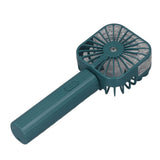 Hand Held Misting Fan Portable Battery Operated USB Rechargeable Quiet Spray Cooling Fan for Travel Outdoors Green - Close-Up Angle