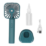 Hand Held Misting Fan Portable Battery Operated USB Rechargeable Quiet Spray Cooling Fan for Travel Outdoors Green