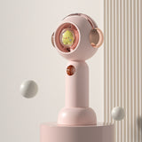 Portable Handheld Misting Fan Cute Cartoon USB Rechargeable Personal Fan for Outdoor Indoor Pink