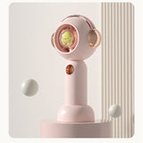 Portable Handheld Misting Fan Cute Cartoon USB Rechargeable Personal Fan for Outdoor Indoor Pink