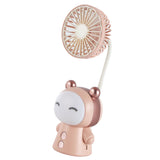 Mini Handheld Fan Portable USB Rechargeable Fan ABS Foldable Desk Fan for Home Travel Office Library Pink